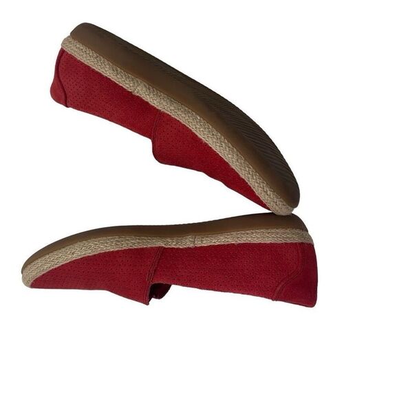 Clark’s red suede upper with jute  lower shoe  With rubber sole six 6.5 - Picture 9 of 12